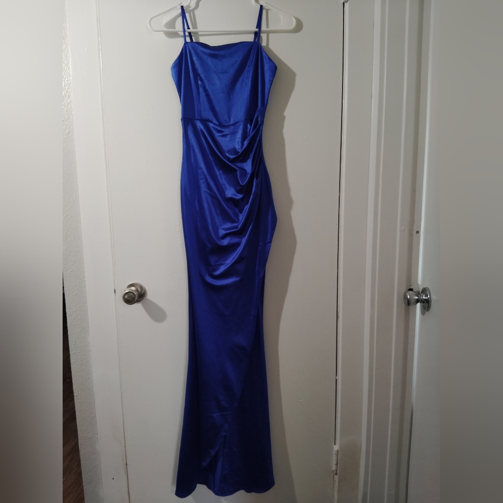 Emerald Sundae Strapless Royal Blue Dress